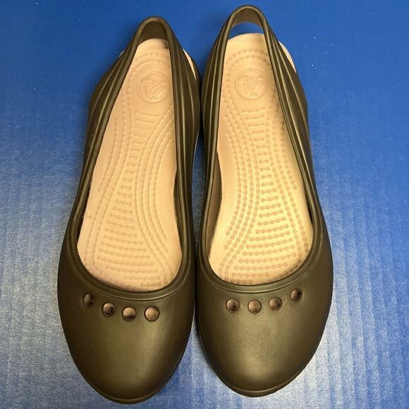 Crocs Womens Tone Skyler Brown Pink Slingback Flats 6 - Picture 8 of 10